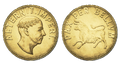 Caesar auf einer Münze der Legion (Aureus)