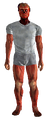 Marked man without armor, skeletal muscle exposed