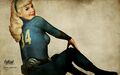Pin-Up von Pearl in jungen Jahren mit einem Vault-34-Overall