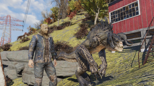 FO76 Player and tamed deathclaw.png