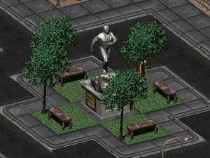 FO2 Vault Dweller statue.png
