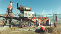 A new Red Rocket settlement modified with Nuka-World workshop items
